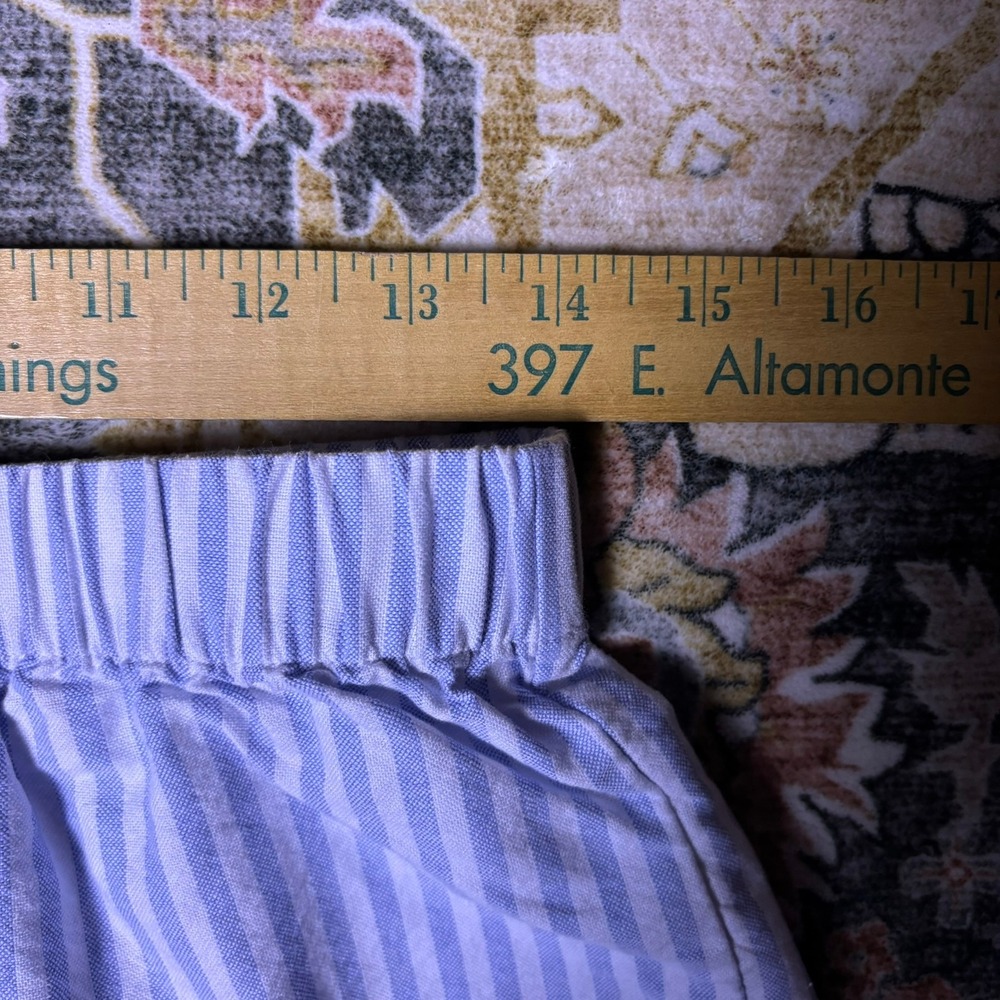 John Galt Brandy Melville Blue White Striped Comfy Beach Shorts Sleep Loungewear - Picture 7 of 10